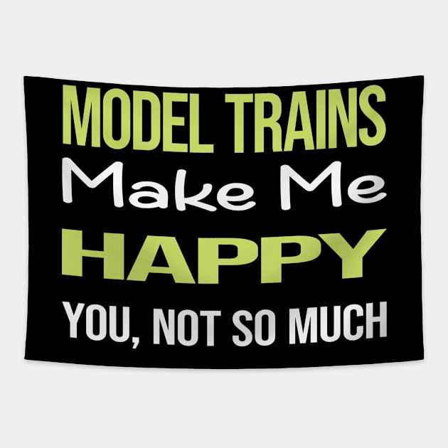 Funny Happy Model Train Trains Railroad Railway Tapestry by relativeshrimp
