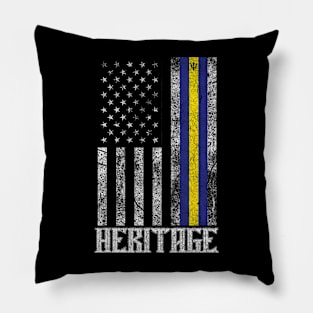 Barbados Hispanic Heritage destressed flag Pillow
