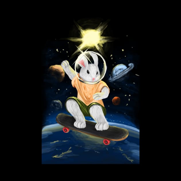 Rabbit, Skateboard, Skater, Space, Bunny, Halfpipe by Strohalm