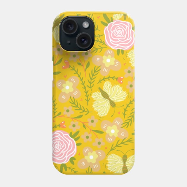 Butterflies and flowers Phone Case by SkyisBright