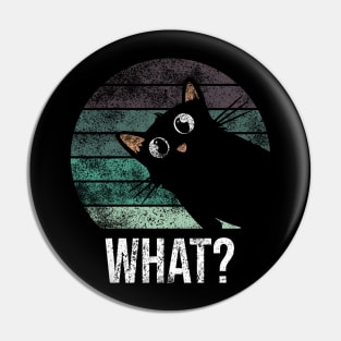 Cute and funny vintage suprised black cat what Pin