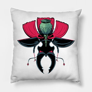 Poppy Flower Bug Pillow