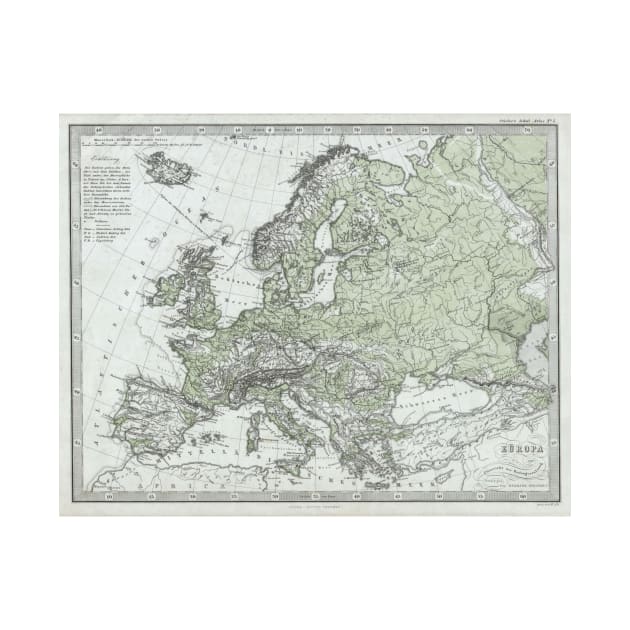 Vintage Map of Europe (1862) by Bravuramedia