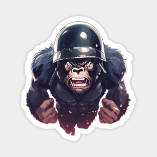 Angry gorilla in helmet Magnet