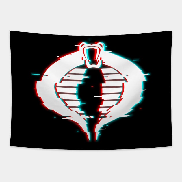 GLITCHY COBRA Tapestry by Skullpy