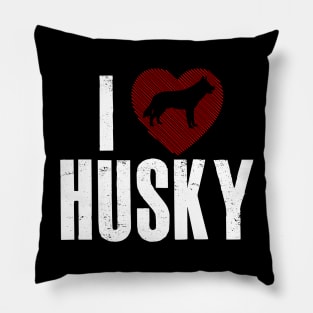 I Love Husky Pillow