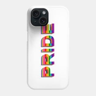 RETRO Pride word in Rainbow color flag of LGBTQ Phone Case