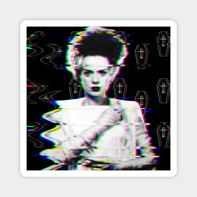 Glitched Bride of Frankenstein Magnet by Asanisimasa