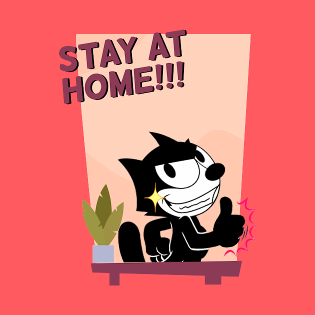 Felix The Cat Stay At Home Vintage by NiceAndBetter Studio.