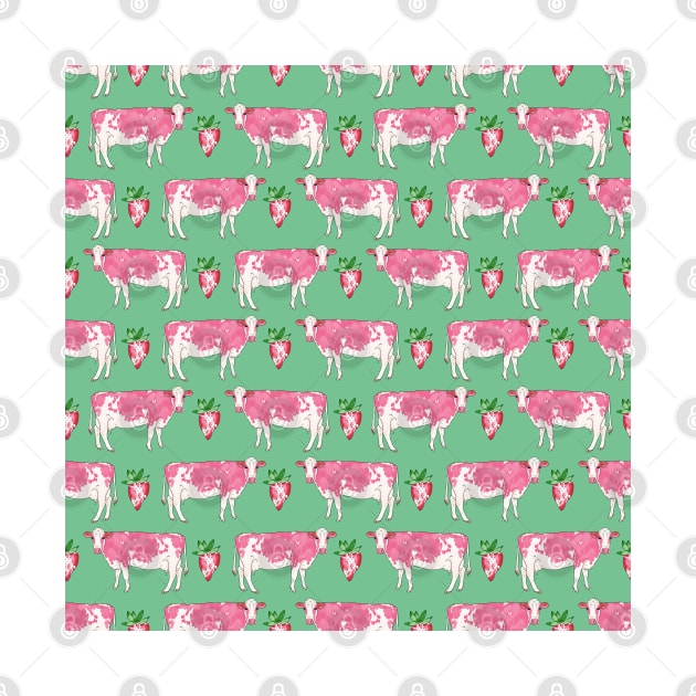 Strawberry Cow Pattern by okpinsArtDesign