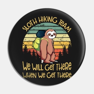 Sloth Hiking Team TShirt Vintage Sloth T Shirt Gift Pin