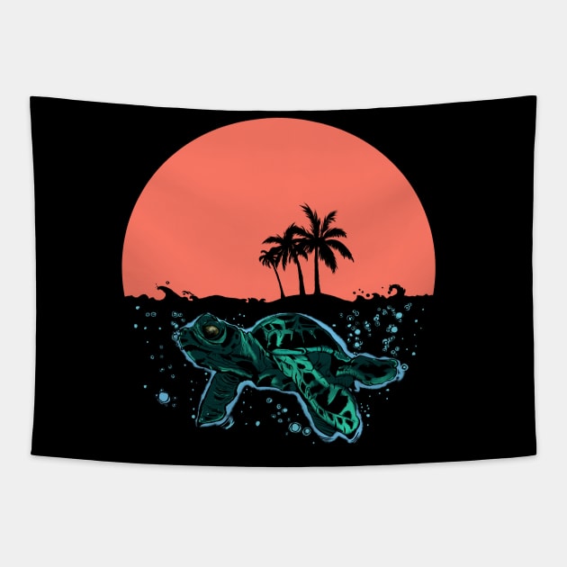 Summer Turtle Tapestry by pilipsjanuariusDesign