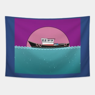 Ships In The Middle Of The Lake Ocean Tapestry