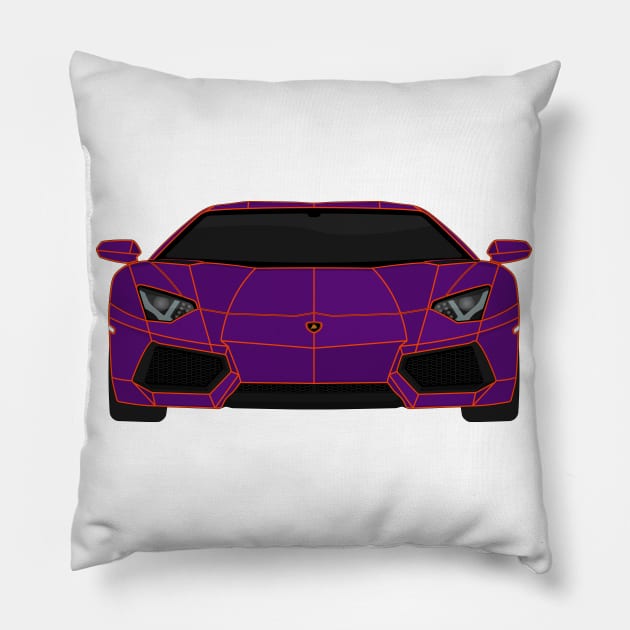 AVENTADOR ORANGE AND PURPLE Pillow by VENZ0LIC