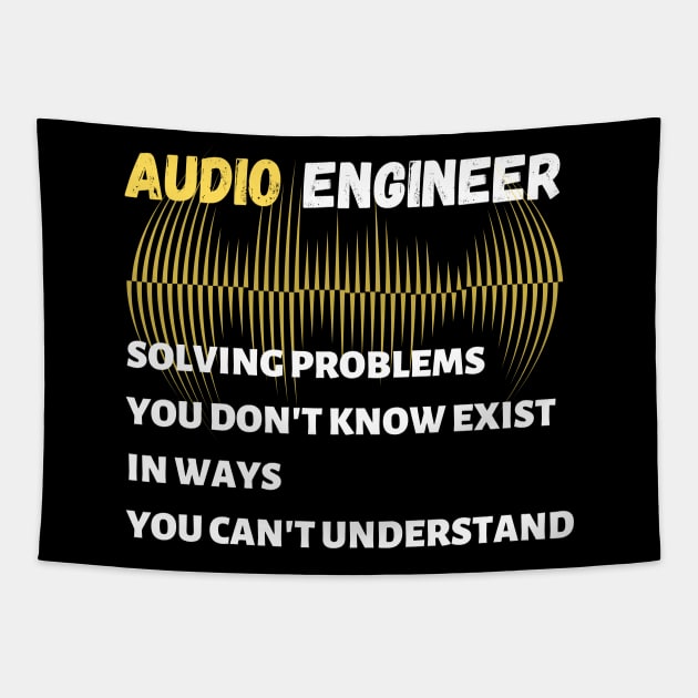 Audio engineer solving problems Unisex Tapestry by swaycoast