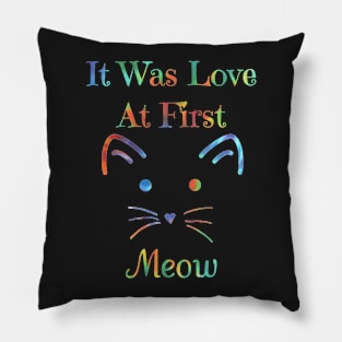 It Was Love At First Meow Pillow