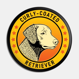 Curly-Coated Retriever Dog Portrait Pin
