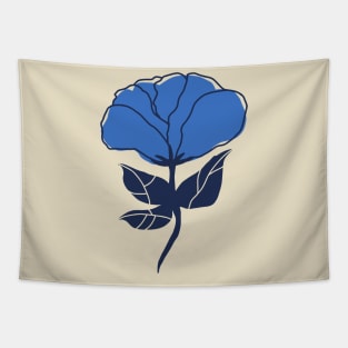 Sketchy Blue Flower Tapestry