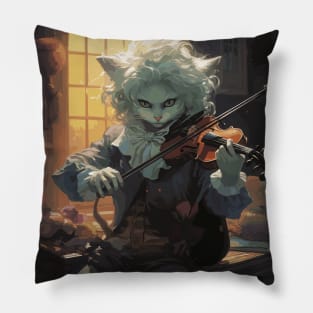 Cat Violinist Pillow