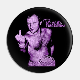 Funny Phil Collins Fan Art Purple Pin