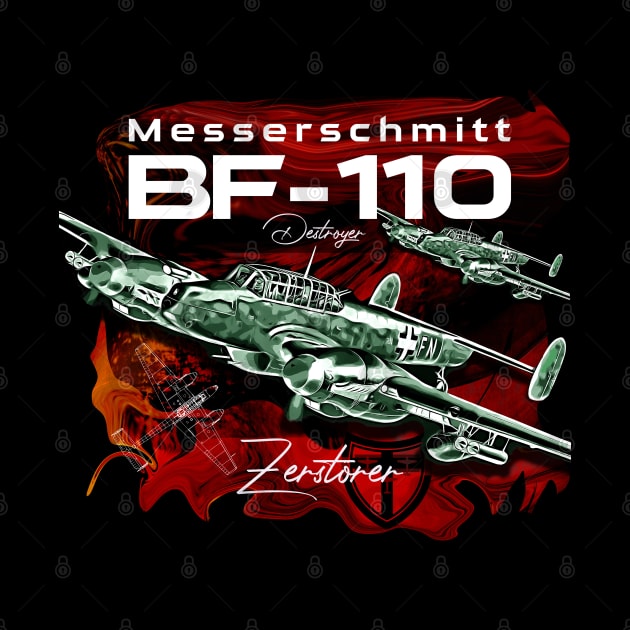 Messerschmitt BF-110 Luftwxaffe War plane by aeroloversclothing