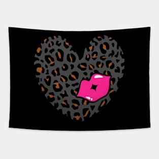 Leopard Heart Kiss, Cheetah Heart, Kiss Tapestry