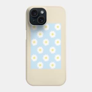 blue pastel daisy flower floral pattern Phone Case