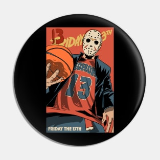 Friday 13 Basketball Pin