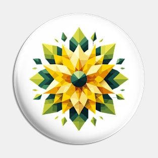 Yellow Abstract Flower Pin