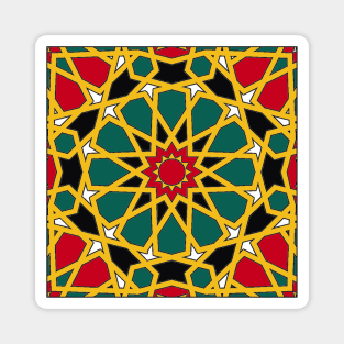 Royal Colorful Islamic Geometric Pattern - Colorful Islamic Pattern - Colorful Islamic Pattern Geometric Magnet