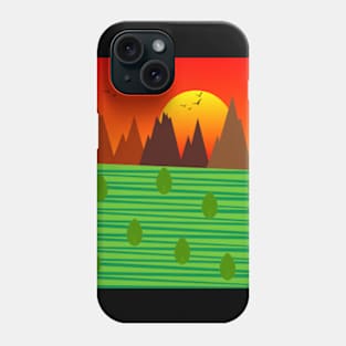 sunset, minimalist art Phone Case