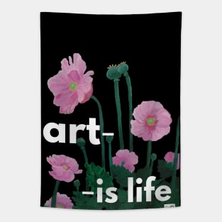 Art is Life - Bright Pink Poppies Original Art Tapestry