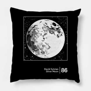 Silver Moon - Minimalist Graphic Artwork Design Pillow