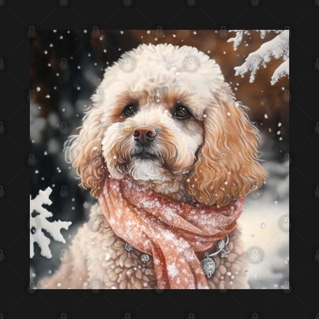 Snowy Cavoodle Portrait by Enchanted Reverie