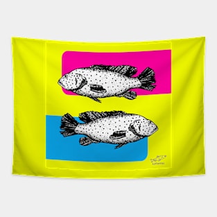 pop art fish design Tapestry