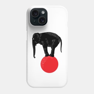 Elephant circus black, white and red Phone Case