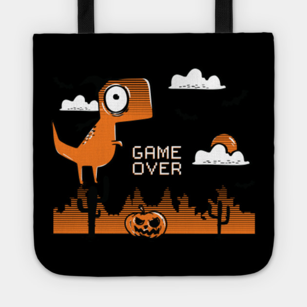 Game Over Dinosaur Gift Ideas Gamer Tote Teepublic
