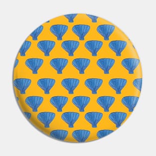 Blue Watercolor Seashell Pattern Pin