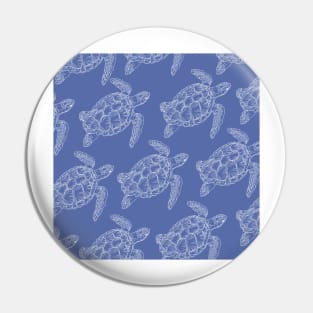 turtle aloha print pattern hawaii light blue and white Pin