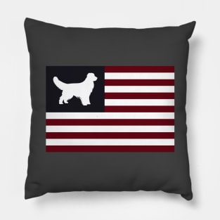 Golden Retriever Flag Pillow