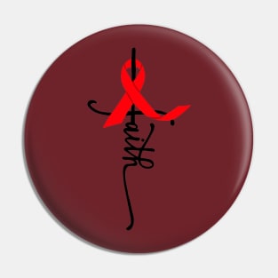 Faith Awareness Ribbon (Red) Pin