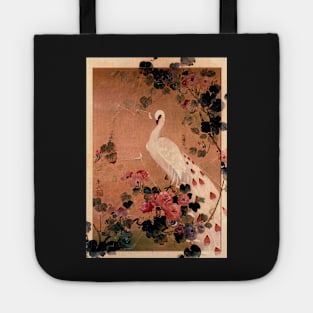 ORIENTAL STORK PEACOCK JAPAN LOTUS PAGODA BLUSH PINK Tote