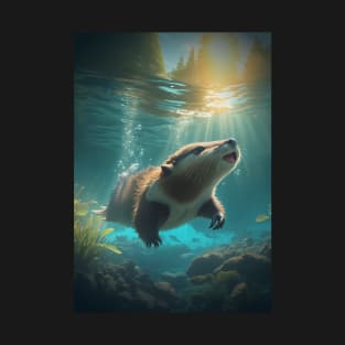 Adorable Beaver in the Water T-Shirt