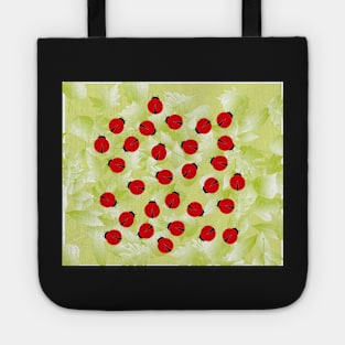 Ladybugs in the wood, insects, botanical print Tote