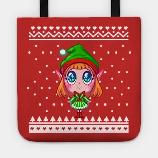 Christmas Sweater Elf Tote