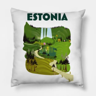 Estonia travel poster Pillow