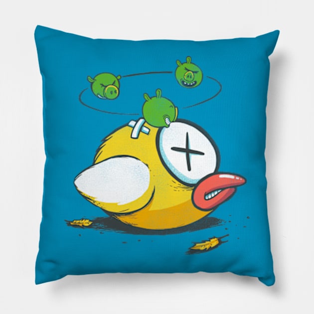 Not so flappy now Pillow by Madkobra