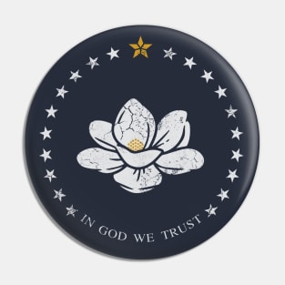 Mississippi Flag In God We Trust Pin