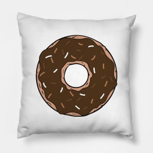 Chocolate Donut, Doughnut, Icing, Glaze, Sprinkles Pillow