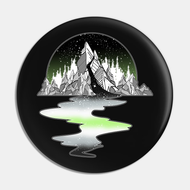 Agender Mountain River Pin by Psitta